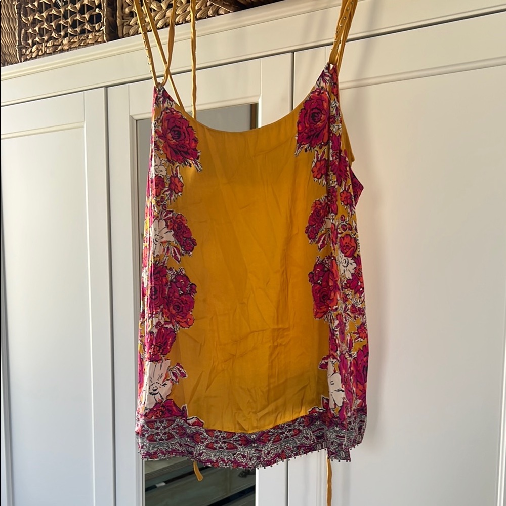 Free people Floral Yellow and Pink Women's Top feels soo soft